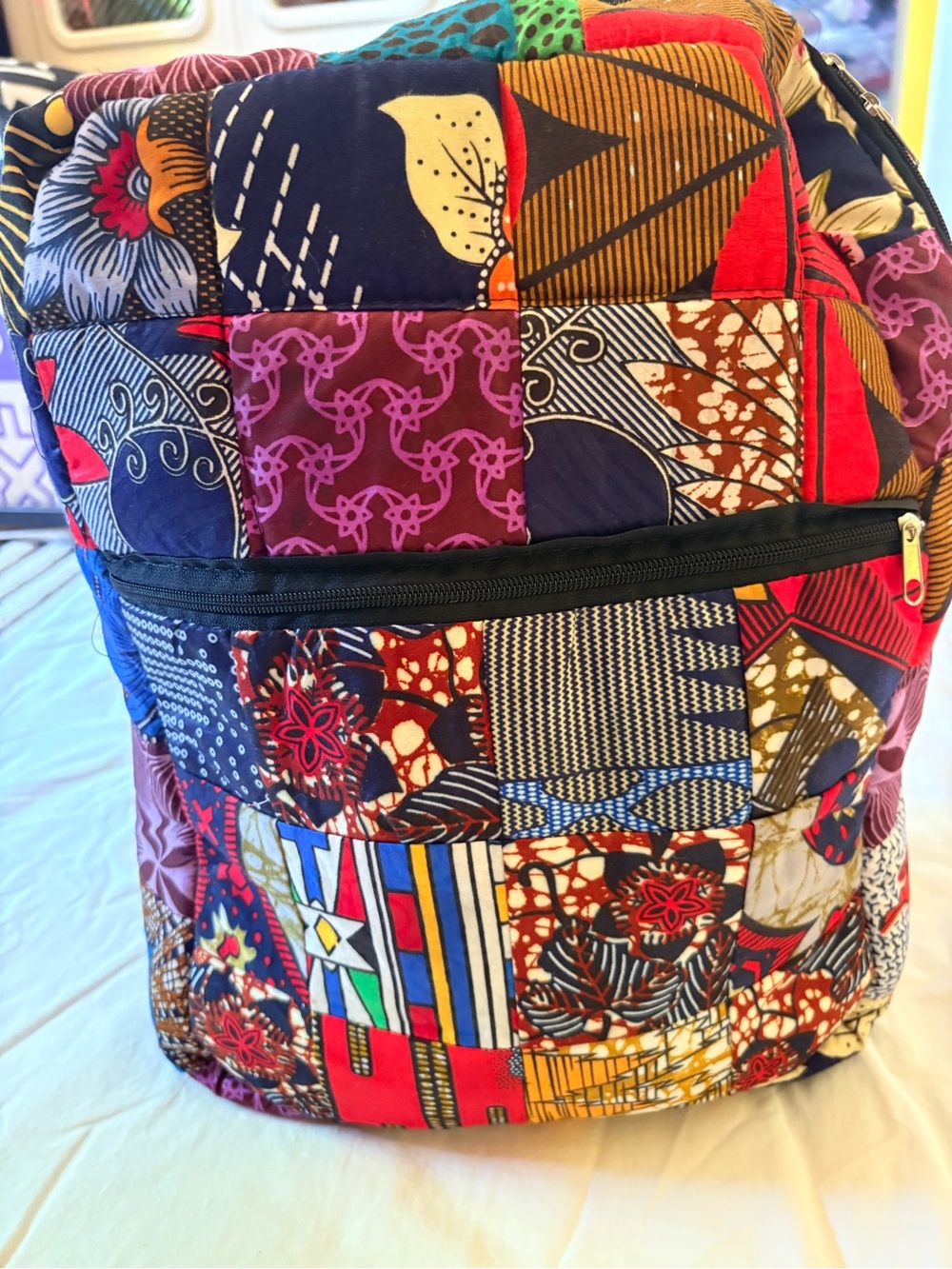 Patchwork Quilted Multi-Color Women’s Backpack - Picture 5 of 7